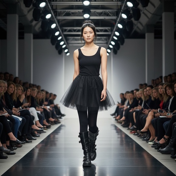 ❤️ NEW! Balletcore Punk Grunge Goth Black Tulle Mini Tutu Petticoat Skirt - Picture 2 of 9